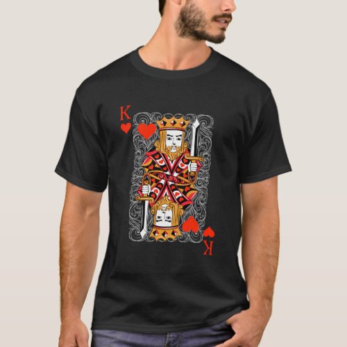 King Of Hearts Playing Cards Halloween T_Shirt
