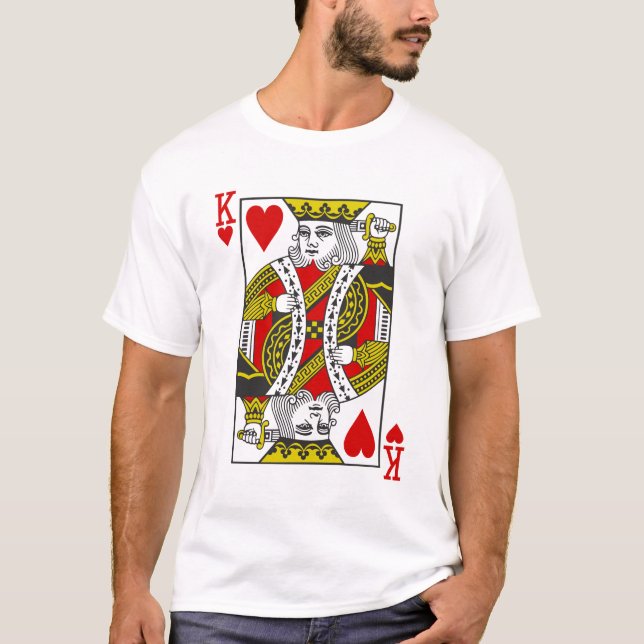 King of Hearts Playing Cards T-Shirt (Front)