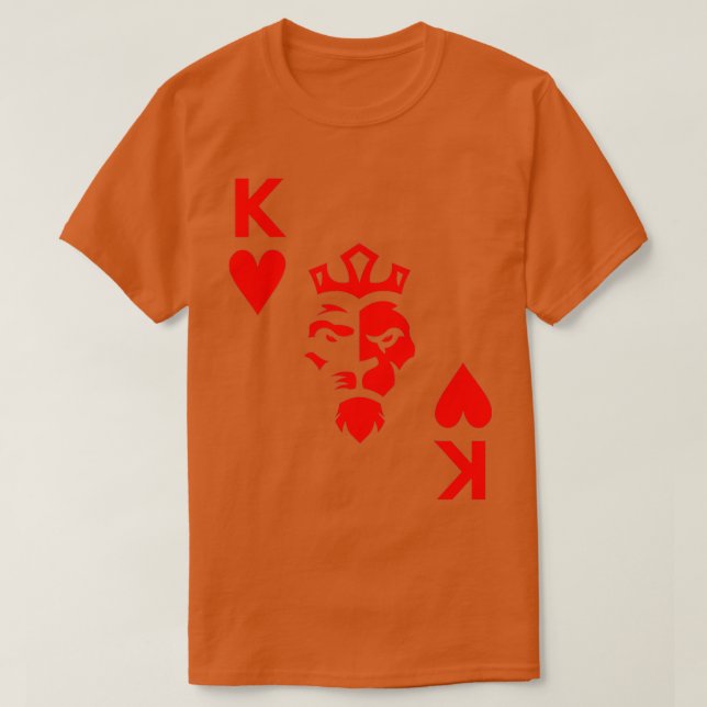 King of Hearts Poker Card Lion King of the Gambler T-Shirt (Design Front)
