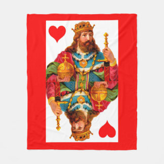 King of Hearts print Fleece Blanket