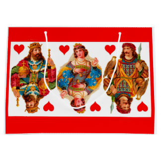 King of Hearts Queen of Hearts Jack of Hearts Large Gift Bag