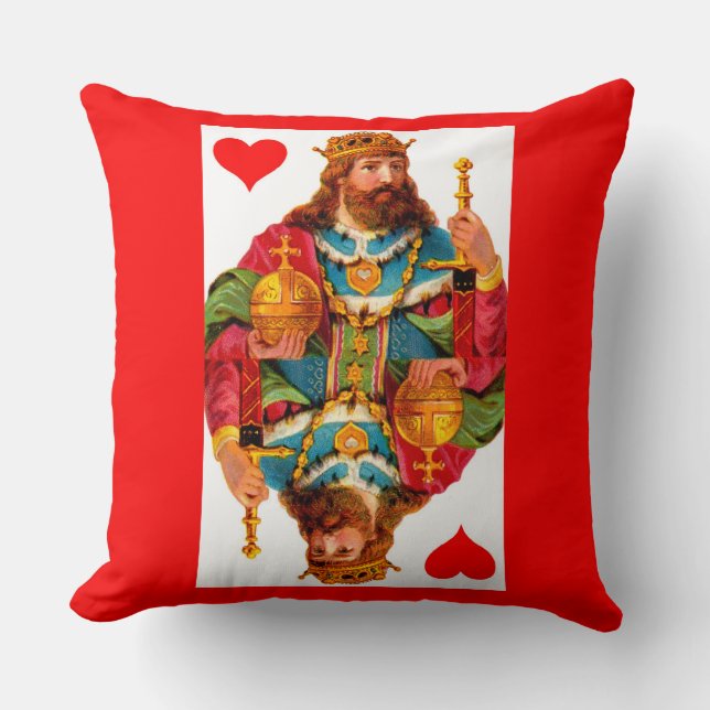 King of Hearts Queen of Hearts Throw Pillow (Front)