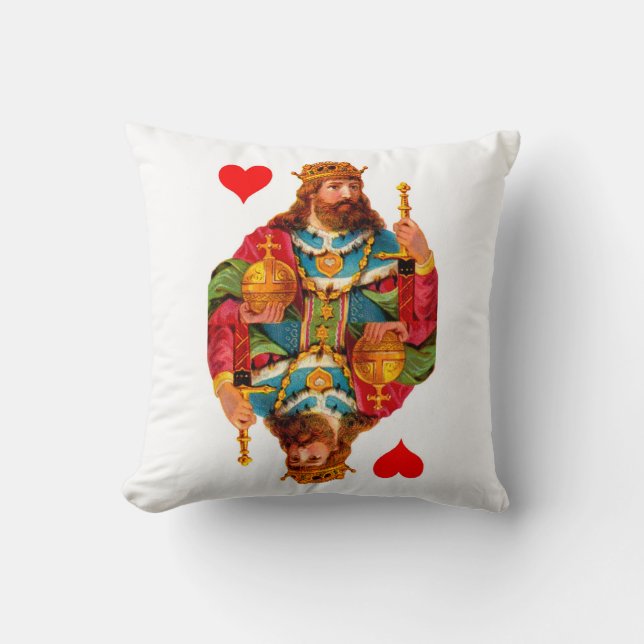 King of Hearts Queen of Hearts Throw Pillow (Front)