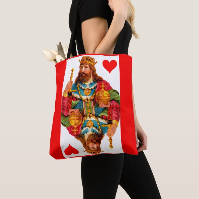 King of Hearts Queen of Hearts Tote Bag (Close Up)