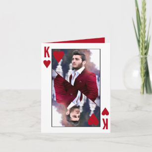King of Hearts Red White Photo Valentine's Day Card