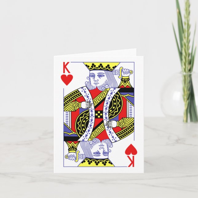 King Of Hearts Royal Flush Costume Halloween Playi Card (Front)