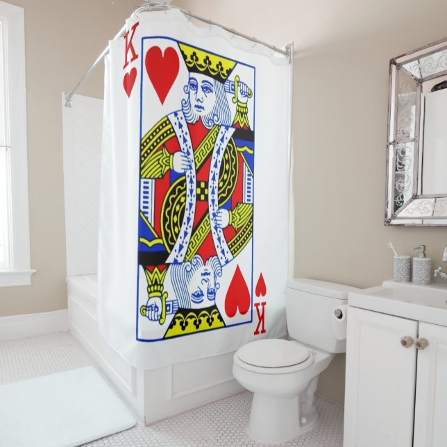 King of Hearts Shower Curtain (In Situ)