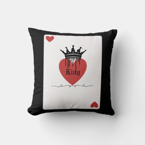 King of Hearts Throw Pillow