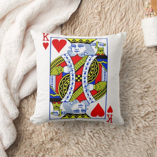 King of Hearts Throw Pillow