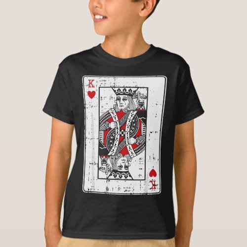 King Of Hearts Valentines Day Cool Playing Card V_ T_Shirt