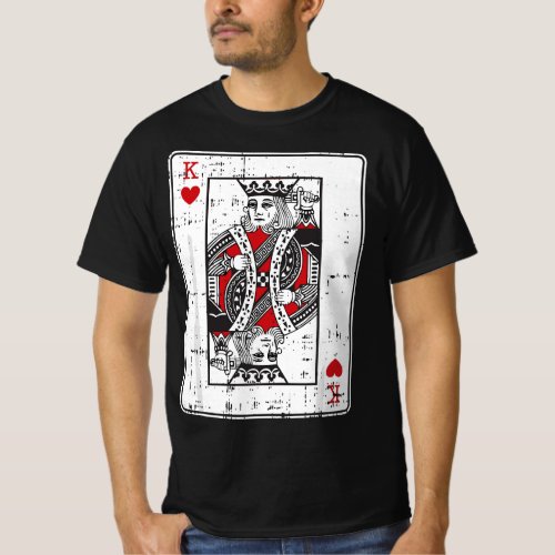 King Of Hearts Valentines Day Cool Playing Card V_ T_Shirt