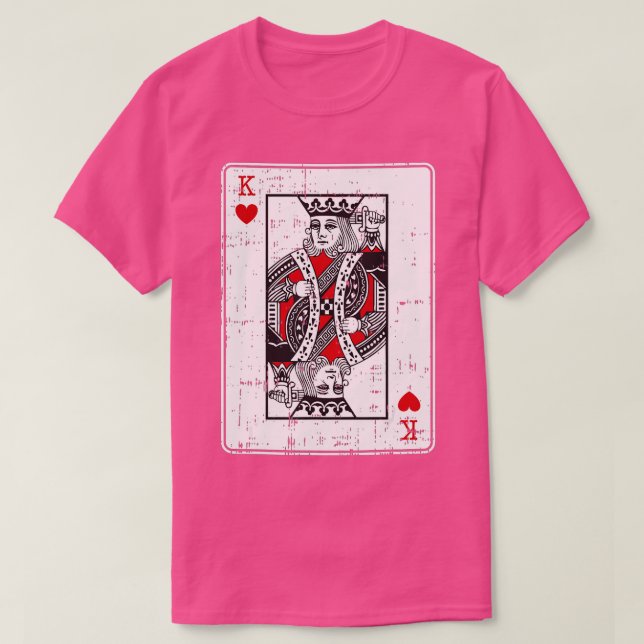 King Of Hearts Valentines Day Cool Playing Card VD T-Shirt (Design Front)