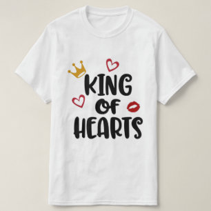 King of Hearts Valentine's Day Red/White Love T-Shirt