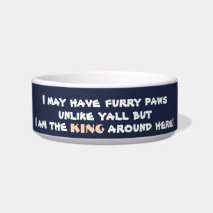 King of House Funny Quote Blue Boy Dog Bowl