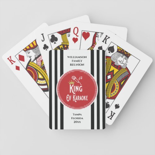 King of Karaoke Singing Contest Red Family Reunion Poker Cards