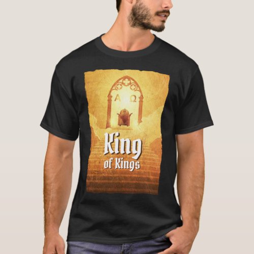 King Of Kings  Jesus Christ on the throne Black T_Shirt