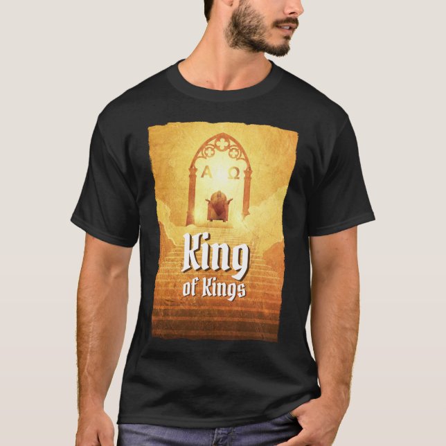 King Of Kings | Jesus Christ on the throne Black T-Shirt (Front)