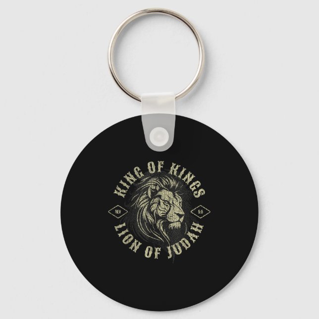 King Of Kings Lion Of Judah Christian Faith Religi Keychain (Front)