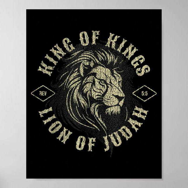 King Of Kings Lion Of Judah Christian Faith Religi Poster (Front)