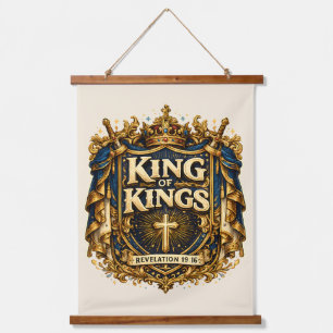 King Of Kings Royal Crest Faith Art Wall Hanging Tapestry