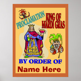 King Of Mardi Gras, Add Names, Poster