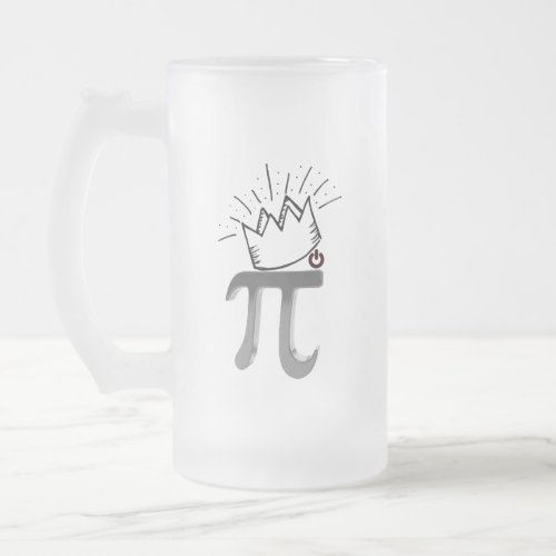 King Of Maths Crown Mathematics 14 Happy march Pi Frosted Glass Beer Mug