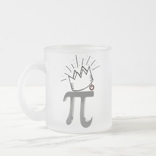 King Of Maths Crown Mathematics 14 Happy march Pi Frosted Glass Coffee Mug