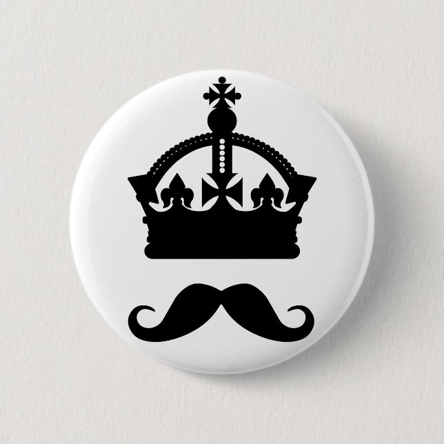 King of Mustaches custom button (Front)