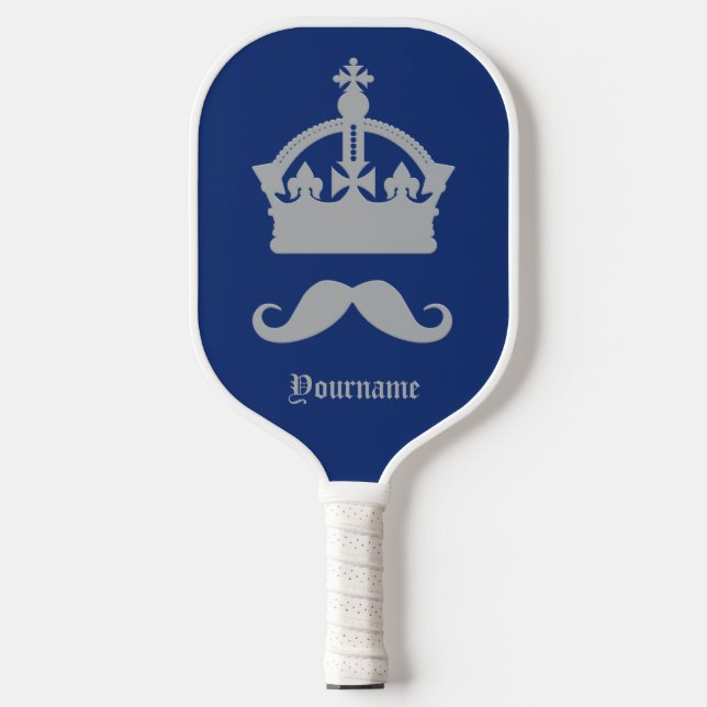 King of Mustaches custom name Pickleball Paddle (Front)
