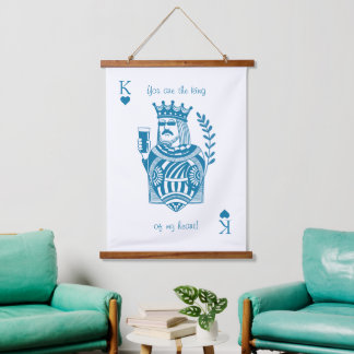 King of My Heart Playing Card  Hanging Tapestry