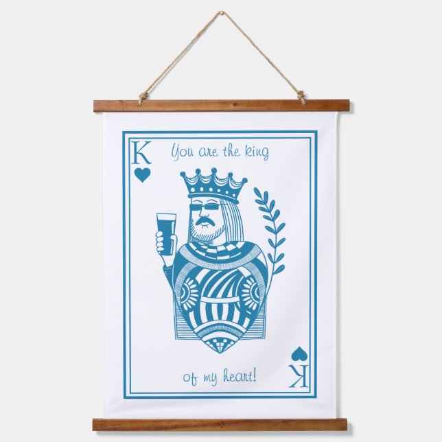 King of my Heart Wood Topped Wall Tapestry  (Front)