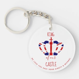King of our Castle Union Jack Crown | Father's Day Keychain