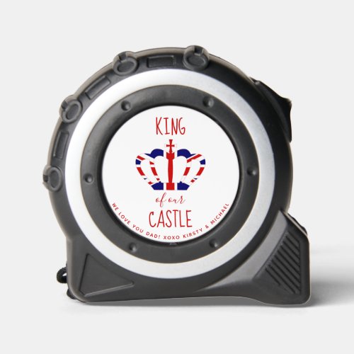King of our Castle Union Jack Crown  Fathers Day Tape Measure