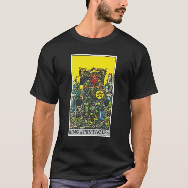 King Of Pentacles Tarot Card Occult Beliefs Divina T-Shirt (Front)