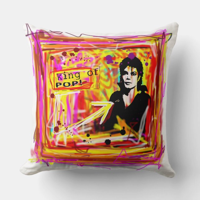 King of Pop Throw Pillow (Front)