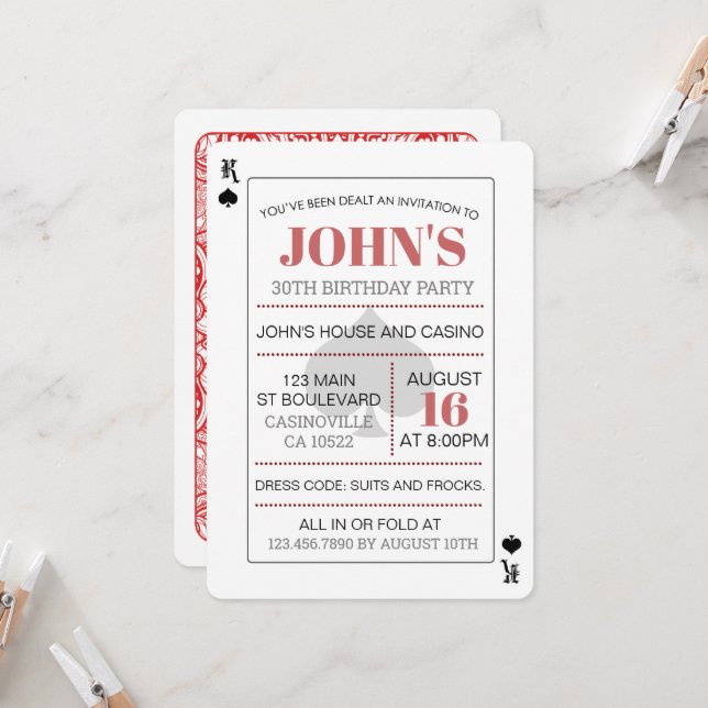King of Spades Casino Poker Playing Cards (Front/Back In Situ)