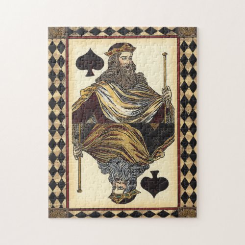 King of Spades Playing Card by Vision Studio Jigsaw Puzzle