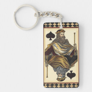 King of Spades Playing Card by Vision Studio Keychain
