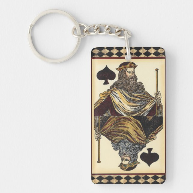 King of Spades Playing Card by Vision Studio Keychain (Front)