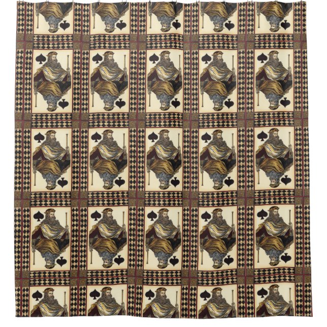 King of Spades Playing Card by Vision Studio Shower Curtain (Front)