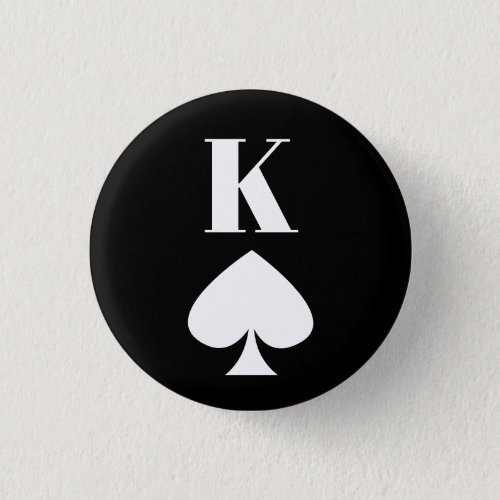 King of Spades _ Playing Card Symbol Classic Round Button