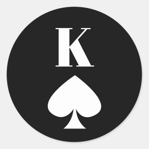King of Spades _ Playing Card Symbol Classic Round Sticker