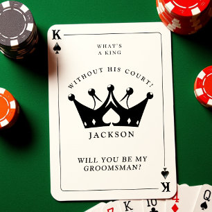 King of Spades Poker Groomsman Proposal Card