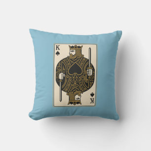 King of Spades — Regal Black & Gold Throw Pillow