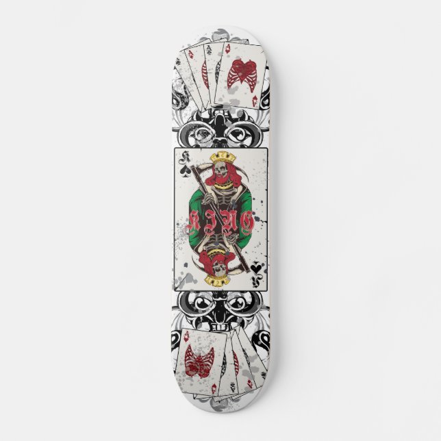 King of Spades Skull Skateboard Deck (Front)