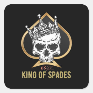 King of spades square sticker