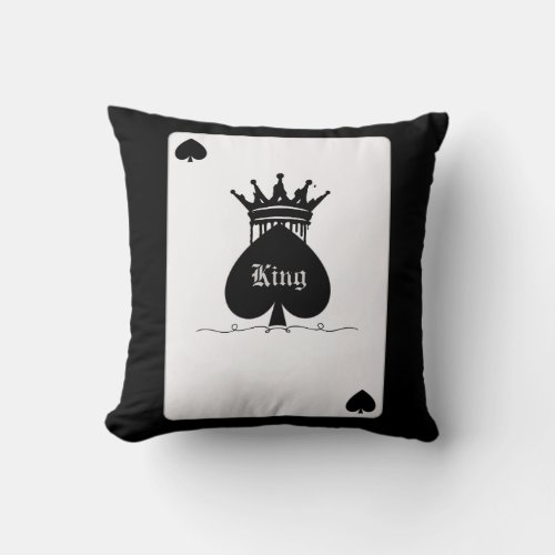 King of Spades  Throw Pillow