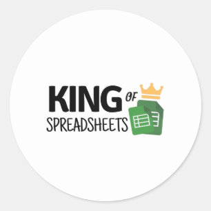 King of spreadsheets classic round sticker