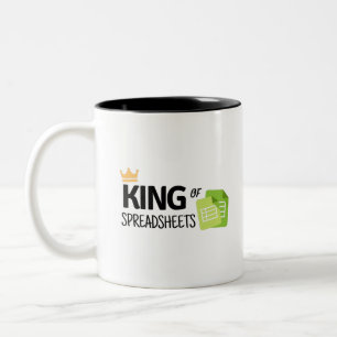 King of spreadsheets Two-Tone coffee mug