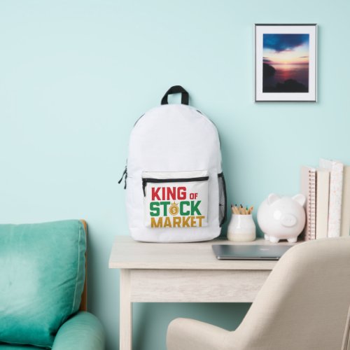 KING OF STOCK MARKET PRINTED BACKPACK